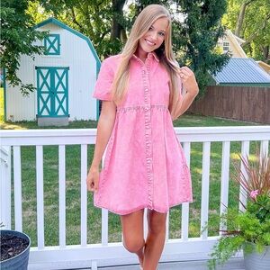 Pink Denim Dress